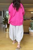 Linen Blend Quirky Top Flamingo